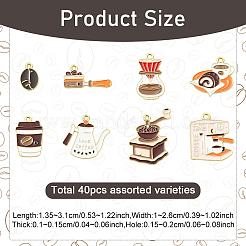 40Pcs 8 Styles Alloy and Enamel Pendants&nbsp;FIND-YW0012-50