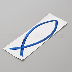 PVC Self Adhesive Jesus Fish Car Stickers&nbsp;STIC-WH0004-37A