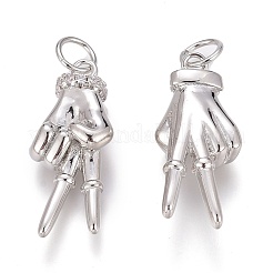 Brass Micro Pave Clear Cubic Zirconia ASL Pendants&nbsp;ZIRC-Z008-32P