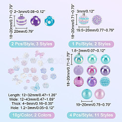 18 Style Mixed Style Acrylic Beads Jewelry Sets&nbsp;OACR-PH0004-02