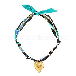 304 Stainless Steel Embossed Human Face Heart Pendant Scarf Necklaces for Women&nbsp;WGB9B2C-01