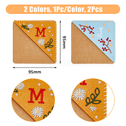 2Pcs 2 Colors Flower Pattern Felt Embroidery Bookmarks&nbsp;AJEW-HY0001-70