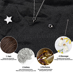 1Pc Stainless Steel Star Urn Ashes Pendant Cable Chain Necklaces&nbsp;NJEW-CN0001-18P