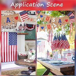 1Pc Word USA Linen Hanging Banners Flags&nbsp;AJEW-SP0001-61