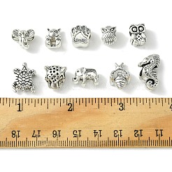 60Pcs 10 Style Tibetan Style Alloy European Beads&nbsp;TIBEB-FS0001-03