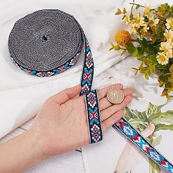 Ethnic Style Jacquard Polyester Ribbons&nbsp;SRIB-GF0001-14
