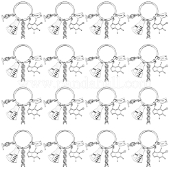 20Pcs Alloy Chemistry Theme Keychains&nbsp;KEYC-SC00036