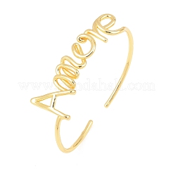 Amour Brass Open Cuff Bangles&nbsp;BJEW-F528-03G