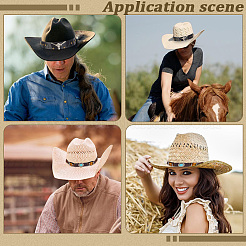 2Pcs 2 Styles PU Leather & Polyester Hat Band&nbsp;AJEW-GF0013-67