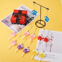 DIY Paw Print Lollipop Drop Earring Making Kit&nbsp;DIY-SZ0007-20