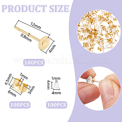 304 Stainless Steel Stur Earring Findings&nbsp;STAS-UN0059-20A