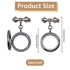 2Pcs Brass Brooch&nbsp;JEWB-FH00019