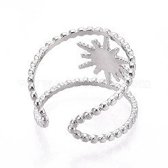 304 Stainless Steel Cuff Rings Components&nbsp;STAS-N113-01P