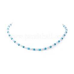 Glass Mushroom & Mixed Natural Gemstone Beads Necklaces&nbsp;NJEW-JN04286