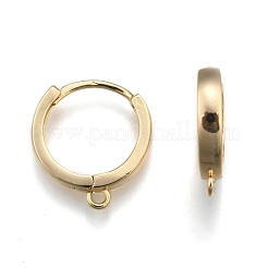 Brass Huggie Hoop Earring Findings&nbsp;KK-S350-069G