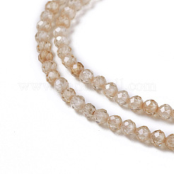 Cubic Zirconia Beads Strands&nbsp;G-F596-48F-3mm