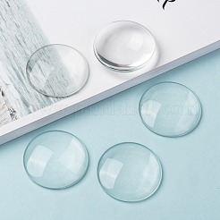 Transparent Glass Cabochons&nbsp;X-GGLA-R026-45mm