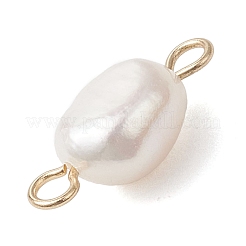 2Pcs 2 Colors Natural Pearl Potato Links Connector Charms&nbsp;PALLOY-JF04805