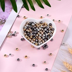 400Pcs UV Plating ABS Plastic Round Beads and 8Pcs Brass Micro Pave Cubic Zirconia European Beads&nbsp;CCB-SZ0001-11
