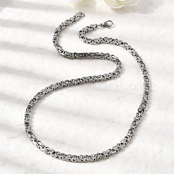 Non-Tarnish 201 Stainless Steel Byzantine Chain Necklaces&nbsp;NJEW-V0313-02