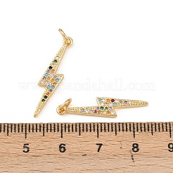 Brass Micro Pave Cubic Zirconia Pendants&nbsp;KK-F919-22G