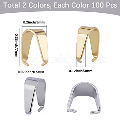 200Pcs 2 Colors 201 Stainless Steel Snap on Bails&nbsp;STAS-BBC0010-88