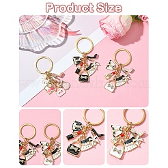 Alloy Enamel & Rhinestone & Plastic Pearl Keychain&nbsp;KEYC-YW00151-01