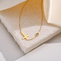 201 Stainless Steel Cross Pendant Necklace&nbsp;MB5572-1