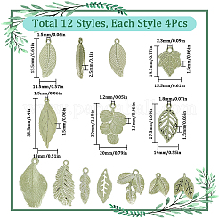48Pcs 12 Styles Alloy Pendants&nbsp;FIND-SC0013-63