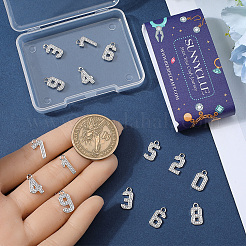 20Pcs 10 Styles Brass Micro Pave Clear Cubic Zirconia Pendants&nbsp;ZIRC-SC0001-31