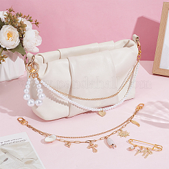 4Pcs 4 Styles 304 Stainless Steel  Chains Bag Decorative Chains and Brooch Sets&nbsp;HJEW-UN00078