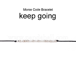 Unisex Adjustable Morse Code Bracelets&nbsp;BJEW-JB05011-04