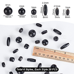 120Pcs 6 Styles Natural Wood Beads&nbsp;WOOD-GA0001-84