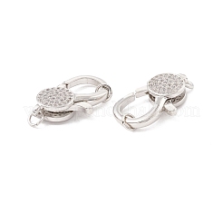 Brass Micro Pave Clear Cubic Zirconia Lobster Claw Clasps&nbsp;ZIRC-P098-15P