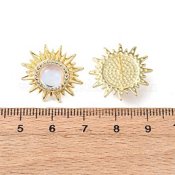 Sun Brass Micro Pave Clear Cubic Zirconia Stud Earrings&nbsp;EJEW-K324-02G