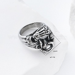 Vintage Punk 304 Stainless Steel Finger Rings&nbsp;YJ4863-3
