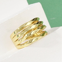 Brass Adjustable Open Cuff Rings for Women&nbsp;RJEW-C129-02G
