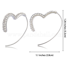 Brass Heart Dangle Earrings with 925 Sterling Silver Pins for Women&nbsp;JE1092A