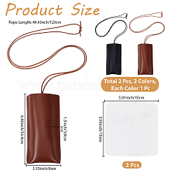 2Pcs 2 Colors PU Leather Glasses Storage Bags&nbsp;ABAG-CN0001-76