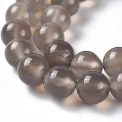 Natural Grey Agate Beads Strands&nbsp;G-G067-8mm-1
