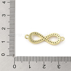 Rack Plating Brass Micro Pave Clear Cubic Zirconia Infinity Connector Charms&nbsp;KK-C052-42B-G