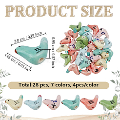 28Pcs 7 Colors Handmade Porcelain Beads&nbsp;PORC-GO0001-02