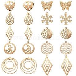 20Pcs 10 Style Brass Pendants&nbsp;KK-SZ0001-35G