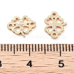 Brass Laser Cut Clover Connector Charms&nbsp;KK-U028-07G