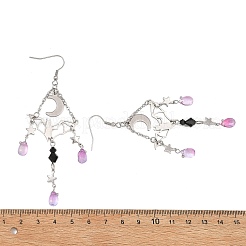 Halloween Stainless Steel Glass Dangle Earrings&nbsp;EJEW-TA00833