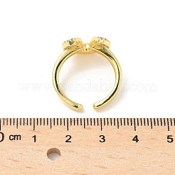 Brass Micro Pave Cubic Zirconia Open Cuff Rings&nbsp;RJEW-V009-11G