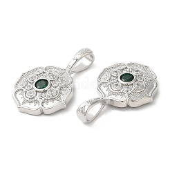 Brass Micro Pave Cubic Zirconia Pendants&nbsp;KK-M246-07P