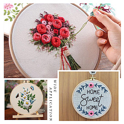 Plastic Imitation Bamboo Cross Stitch Embroidery Hoops&nbsp;TOOL-TADJ0001-03C