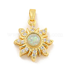 Rack Plating Brass Cubic Zirconia Pendants&nbsp;KK-H476-11G