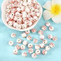 Floral Printed Porcelain Beads&nbsp;PORC-Q202-8mm-1